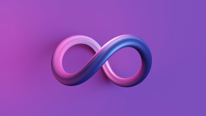 Fototapete - Metaverse technology. Virtual reality infinite symbol community connection of metaverse world global network technology system and abstract loop sign element on innovation digital communication. 