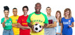 © Daniel Ernst - Football fan from Ghana with soccer ball supporters from Spain Brazil Mexico Qatar Argentina and France