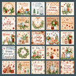 Christmas advent calendar. Christmas greeting vector cards