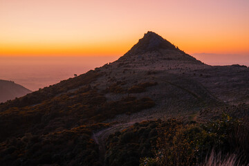 Wall Mural - Sunset view of Gibraltar Rock, Christchurch, New Zealand.