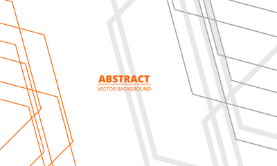 Wall Mural - white modern geometric abstract background with gray and orange lines and outlines. vector illustrat