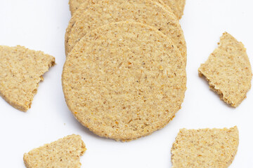 Oatcakes on a white background.