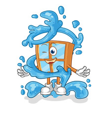 Canvas Print - window fresh with water mascot. cartoon vector