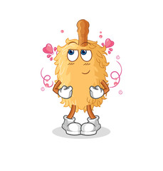 Canvas Print - feather duster shy vector. cartoon character