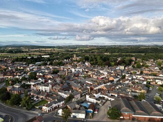 Sticker - Aerial shot of the town Leominster under the cloudy sky, Herefordshire, England