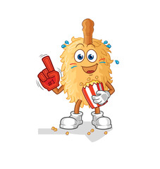 Wall Mural - feather duster fan with popcorn illustration. character vector