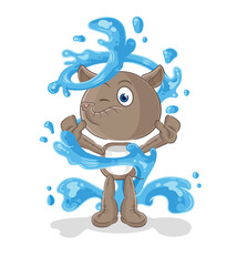 Wall Mural - tapir fresh with water mascot. cartoon vector