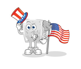 Canvas Print - concrete brick uncle sam character. cartoon mascot vector