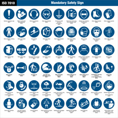 ISO 7010 Original Mandatory Safety Sign Symbol Icon Pictogram Compilation