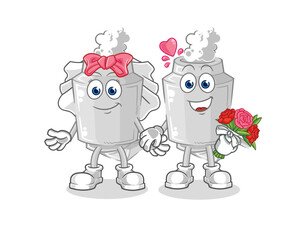 Poster - exhaust wedding cartoon. cartoon mascot vector