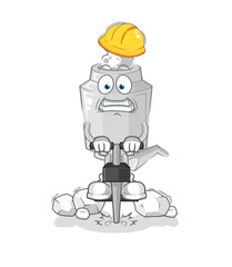 Poster - exhaust drill the ground cartoon character vector