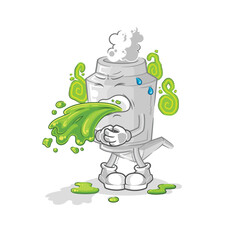 Poster - exhaust throw up cartoon. cartoon mascot vector