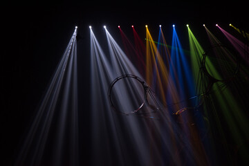 Wall Mural - colorful stage spotlights with laser radiation