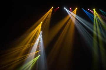 Wall Mural - colorful stage spotlights with laser radiation
