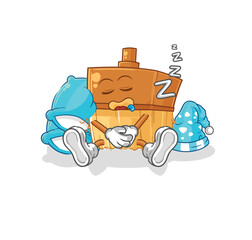 Canvas Print - paintbrush sleeping character. cartoon mascot vector