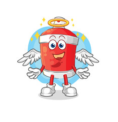 Sticker - chili spray angel with wings vector. cartoon character