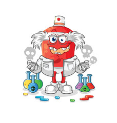 Poster - chili spray mad scientist illustration. character vector