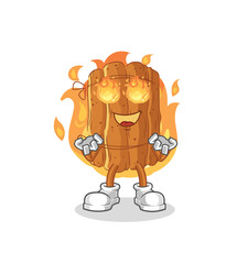 Canvas Print - cinnamon on fire mascot. cartoon vector