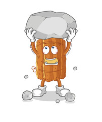 Wall Mural - cinnamon lifting rock cartoon character vector