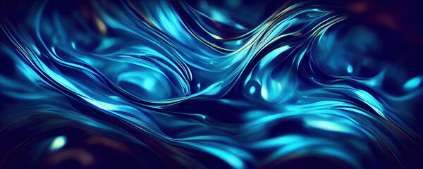 blue abstract liquid wave background, flowing liquid, generative ai art