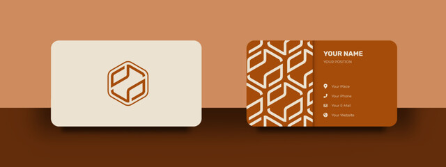 Wall Mural - luxury and elegant golden business card. modern minimalist pattern design background. rounded corner