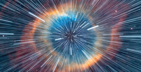 Poster - Abstract flight in space hyper jump  illustration 