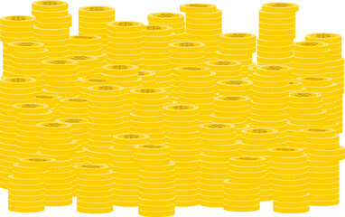 Golden coins pile, heap. dollar