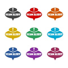 Wall Mural - Scam alert icon isolated on white background. Set icons colorful