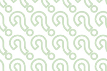 Seamless Pattern From Green Question Marks Isolated On A White Background.