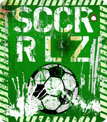 Wall Mural - Soccer rules, grungy sign for the great soccer event this year, vector illustration.