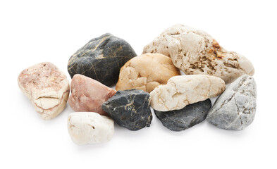 Wall Mural - Stones isolated on white background