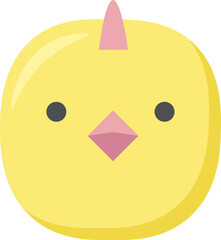 Sticker - Cartoon chick face Vector illustration