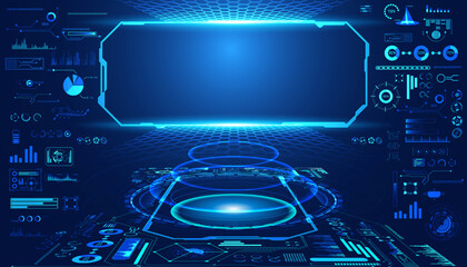 Wall Mural - abstract technology ui futuristic concept hud interface hologram elements of digital data chart, com