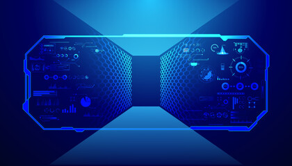 Wall Mural - abstract technology ui futuristic concept hud interface hologram elements of digital data chart, com