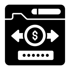 Wall Mural - Modern money transfer, balance or fund transfer, Premium quality vector illustration concept. Glyph icon symbol.