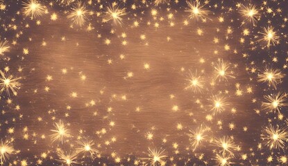 Wall Mural - A Christmas/New year abstract wooden background with lights and sparklers, bokeh style, champagne sparkles