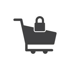 Wall Mural - Shopping Cart With Lock Icon