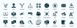 © Farahim - flat filled social media marketing icons set. glyph icons such as ecommerce, path, homeless, video player, buttons, advise, seminar, fill, development, suggestion icons.
