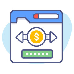 Wall Mural - Modern money transfer, balance or fund transfer, Premium quality vector illustration concept. Flat line icon symbol.