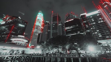 Wall Mural - smart city concept with abstract infographics. artificial intelligence technology, digital city, dat