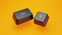3d Illustration Of Control Z Keyboard