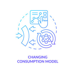 Wall Mural - changing consumption model blue gradient concept icon. improve customers experience. business abstra