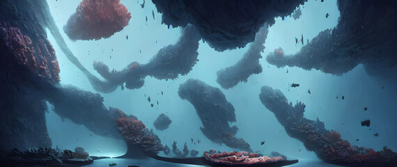 Wall Mural - Artistic concept painting painting of a underwater landscape