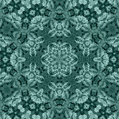 Sticker - Seamless green kaleidoscope mosaic boho pattern