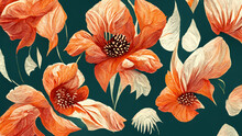Exquisite Floral Pattern, Digital Painting Background