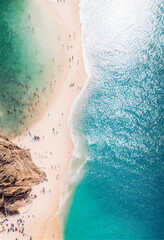 Wall Mural - People at the Beach aerial view