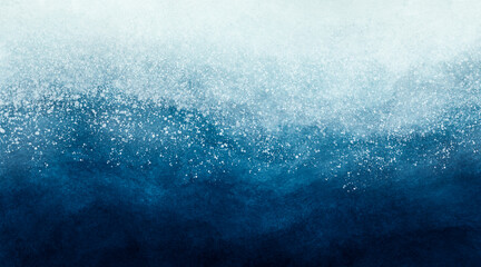 Wall Mural - abstract blue paint background with white splatter like snow grunge texture vintage style in concept