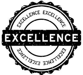 Poster - Grunge black excellence word round rubber seal stamp on white background