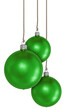 Green christmas balls. Render 3d. Isolated on transparent background, png.