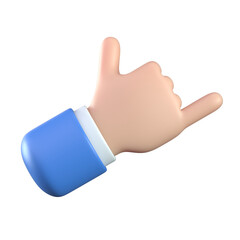 Poster - 3d cartoon hands making phone call gesture, business hand with call you back sign 3d rendering